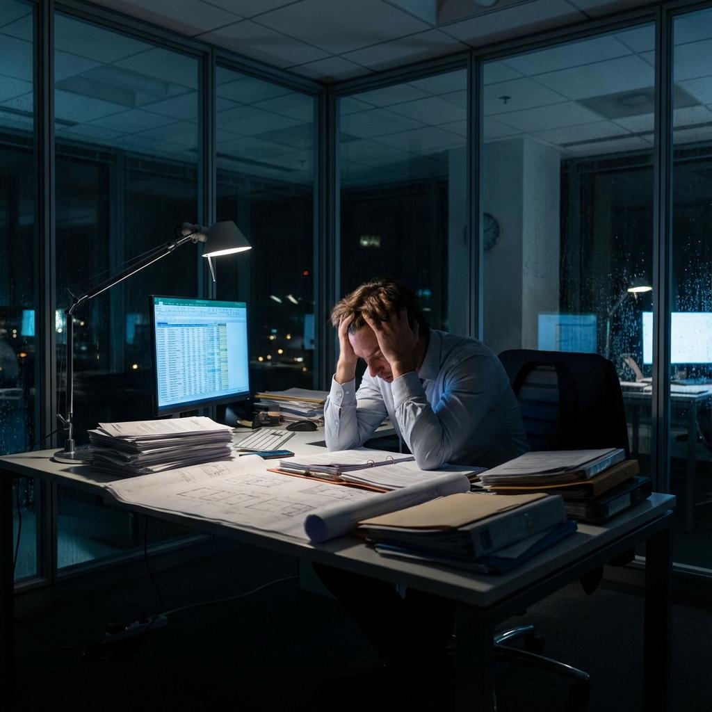 Consultor imobiliário sobrecarregado